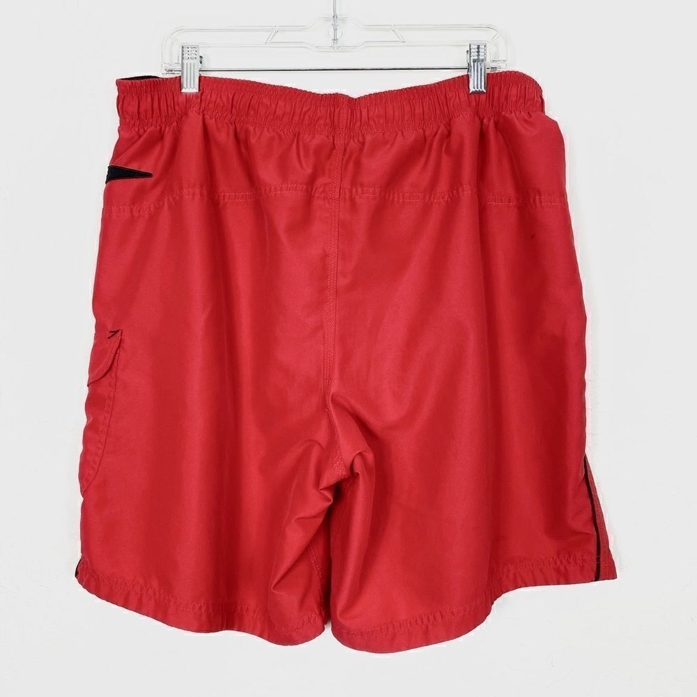 Speedo Red Lace Up Swim Trunks with Pockets - Picture 2 of 4